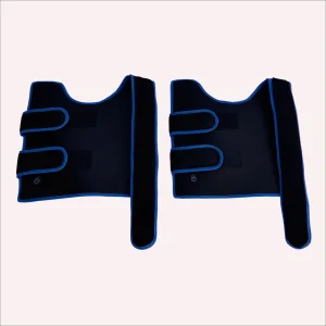 Intercambiador térmico flexible en forma de chaleco con cierres ajustables, diseñado para tratamientos estéticos con calor y frío