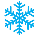 Icono de copo de nieve azul que representa la aplicación de frío en tratamientos de crioterapia estética.