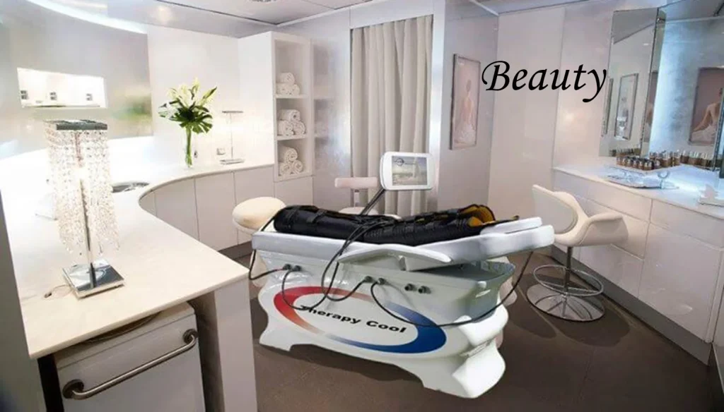 Sala de centro de belleza equipada con el sistema Therapy Cool para tratamientos de crioterapia, termoterapia y contrastes térmicos de última generación.