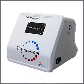 Crio Therapy C aesthetic cryotherapy equipment with digital display, designed for body and facial treatments with controlled cold.