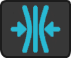 Icon with blue arrows symbolizing pressure, linking to the 'Our Therapies' section on sequential active hydraulic compression as support for cold and heat treatments for muscle recovery.