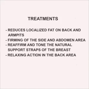 Image with text describing aesthetic treatments such as localized fat reduction, firming and relaxing action, associated with the use of a thermal vest exchanger.